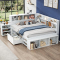 Lit Zepneiy, 140 × 190 cm, avec Grand Espace de Rangement, 3 cm, Cadre de en Blanc, sans Matelas