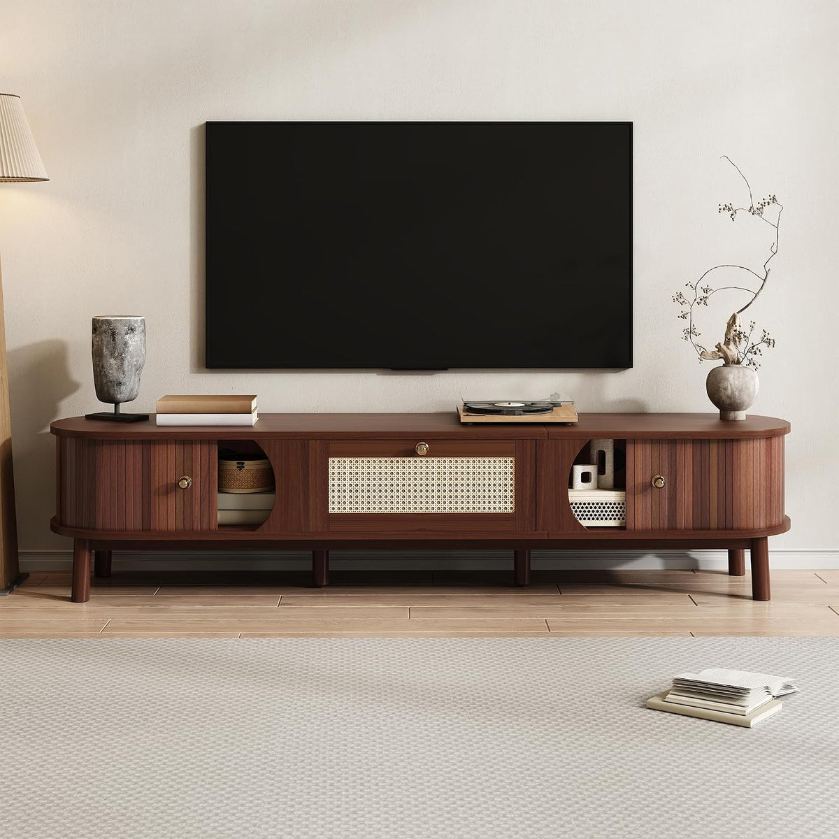 Meuble TV luckdect, 60 Pouces, Armoire Basse Salle de Séjour Intérieur pour Télévision jusqu'à 60 Pouces, 170 × 38 × 39, 5 cm, 170 cm, 70 Pouces