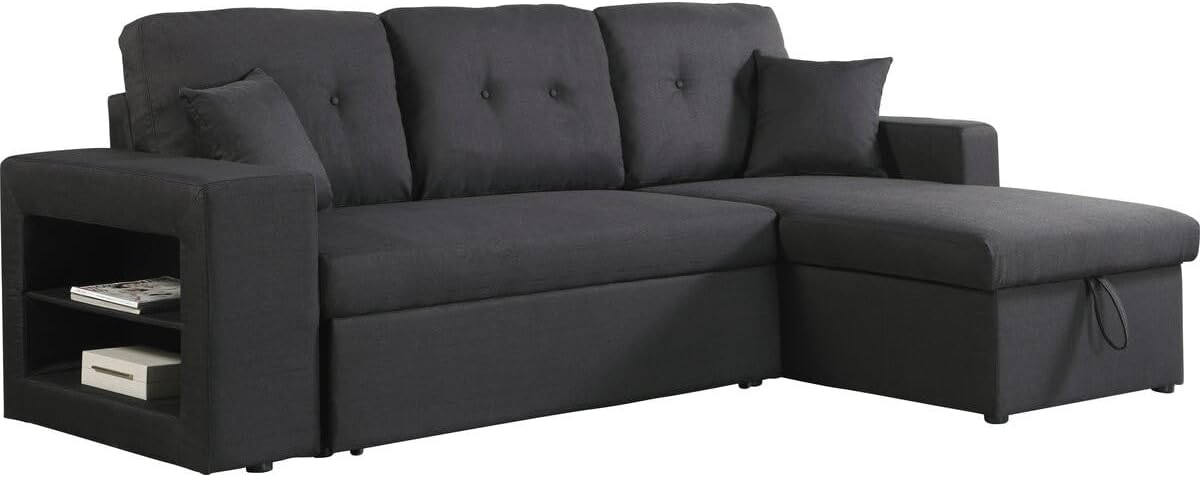 Canapé Habitat et Jardin, 3 Places, 233cm, 146cm, 86cm, 192cm, 136cm, 44cm, Noir