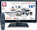 Unispectra Téléviseur, 75 × 75 mm, télécommande, 16 pouces, 230 V, 12v, 230v, 24v, Wi-Fi, Bluetooth, USB, webOS, Full HD, portable