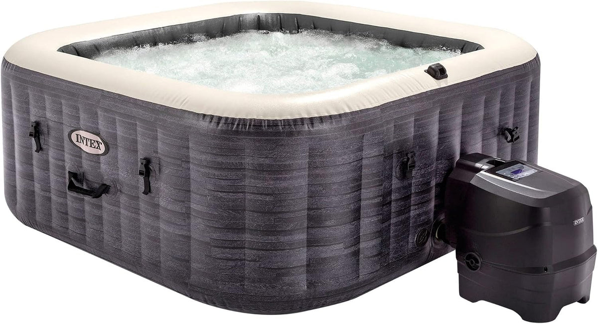 Intex Bain à remous, Wi-Fi, Pure Spa Bulles Ardoise 6 Places 28452EX Gris Ardoise, 203cm, 71cm, 239cm, 150cm, 2°C
