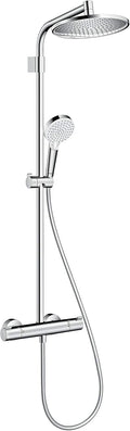 Douchette, douche pluie 240 mm avec robinet, Hansgrohe, 100 mm, 18 l, 14 l, 11, 5 l, barre et douche de tête ronde 1 jet, 26781000, réglable, Chromé
