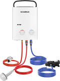 CAMPLUX Chauffe-eau à gaz, pliable, 292 × 371 × 132 MM, Utilisation pour Camping, 200 cm, 4, 3 L, 5 L, 27 mm, AY132P43, 12V, 10 kW, 37 mbar