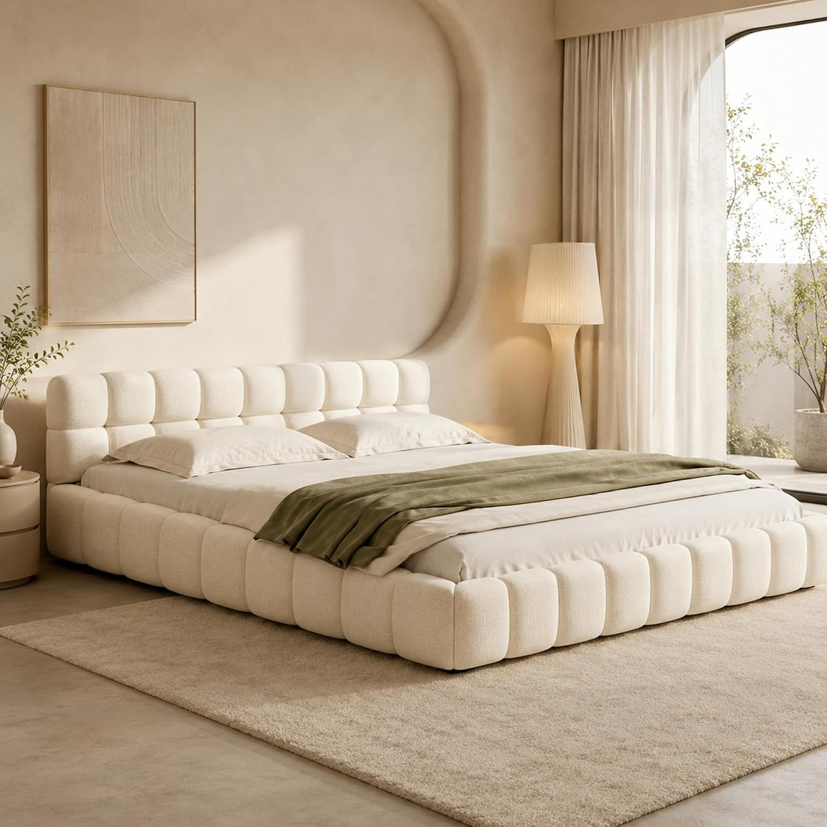 Lit, 28 cm, sans Matelas, DULRLLY, Lin