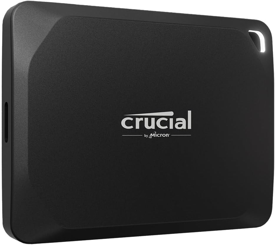 Crucial SSD, USB-C 3.2, 65 × 50 mm, Résistance à l'eau et à la Poussière IP55, 2100Mo 2000Mo, jusqu'à 2100Mo/s en Lecture et 2000Mo/s en écrituree