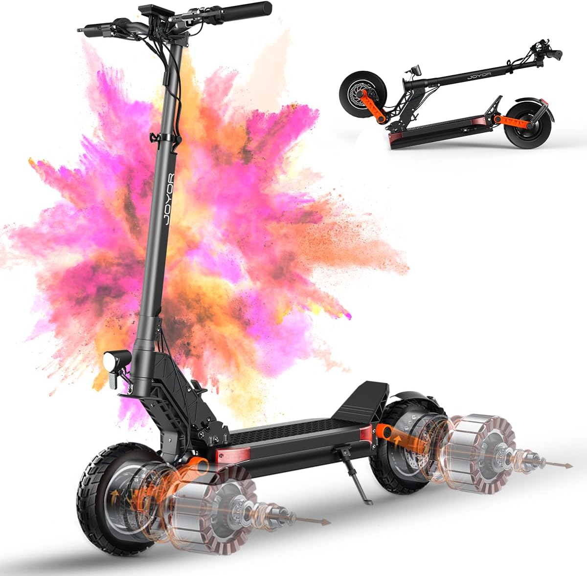 JOYOR Trottinette électriques, S10S-Z 70-85km, 2000W, 60V, 18Ah, 1120 × 610 × 525cm, 1000W, portable