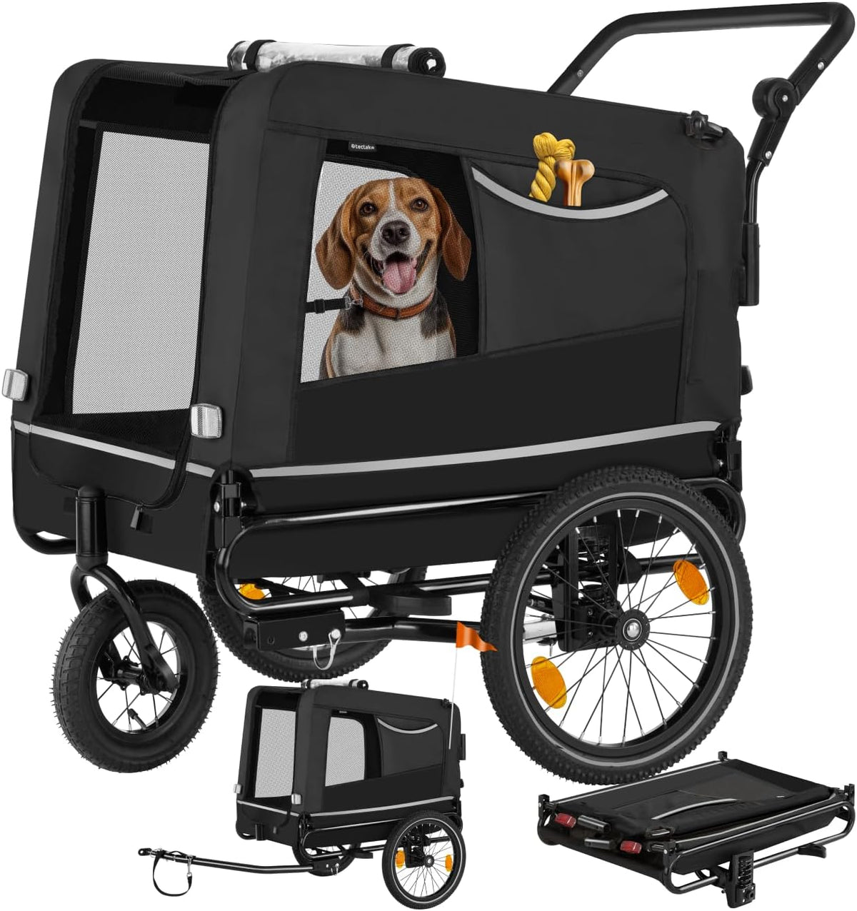 tectake Vélo, pliable, 40 kg, réglable, Drapeau