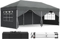 Tonnelle SONGMICS, 250 cm, pliable, 254 cm, 258 cm, 3 × 6 m, 6 × 3 × 2, 6 m, réglable, Chapiteau Pliable, avec Parois Latérales
