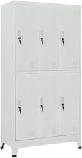 Armoire à casier avec 6 Compartiments Acier 90x45x180 cm, 90 × 45 × 180 cm, vidaXL, 1 porte, 6 portes
