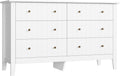 Commode FOREHILL 133x45x79, 133 × 45 × 79.5cm, 6 Tiroirs, Blanche