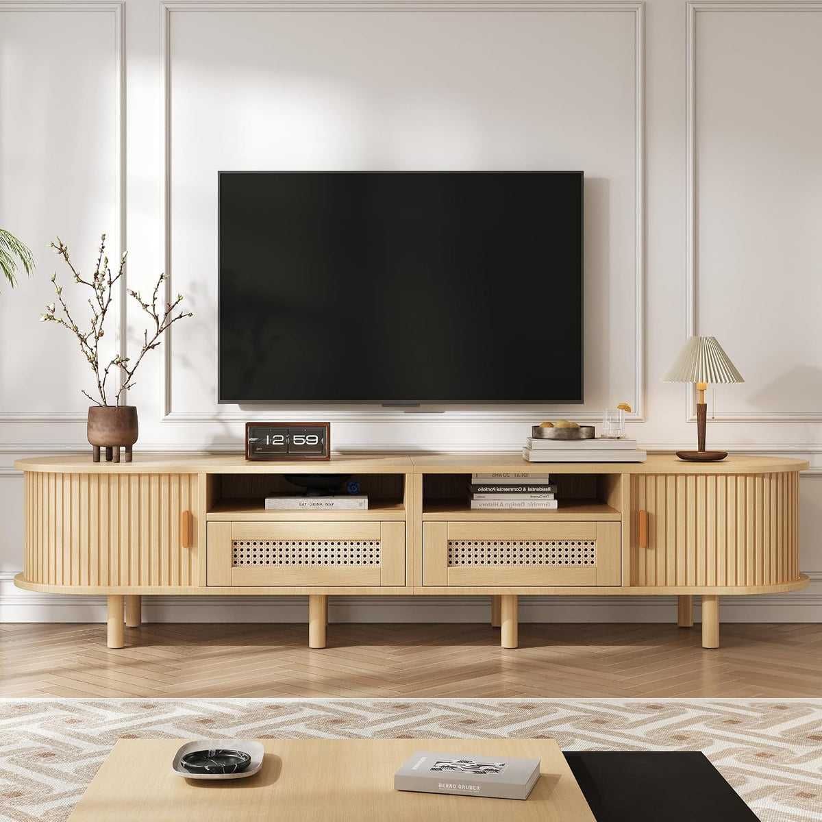 Meuble TV, Armoire Basse Salle de Séjour Intérieur pour Télévision jusqu'à 70 Pouces, télécommande, luckdect, 170 × 40 × 40 cm, 170 cm