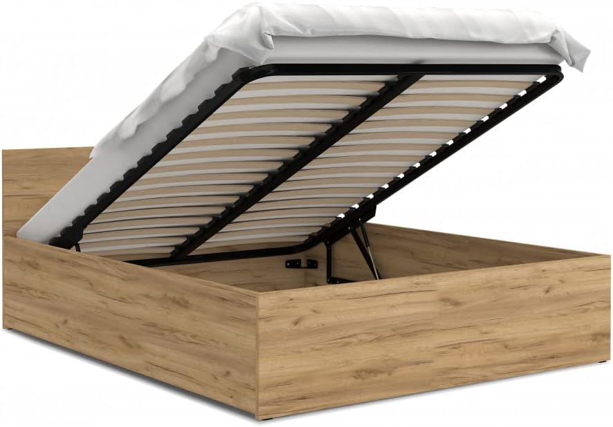 Lit KIDS LITERIE 140x190, 140 × 190 cm, 144 × 195 × 41 cm, 80 cm, Sommier inclus Chêne