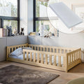 Lit Kids Collective 90x190, 90 × 190 cm, Set Complet en Pin Naturel Pour Garçon et Fille, 90 × 200 cm, 206 cm, 96 cm, 45 cm