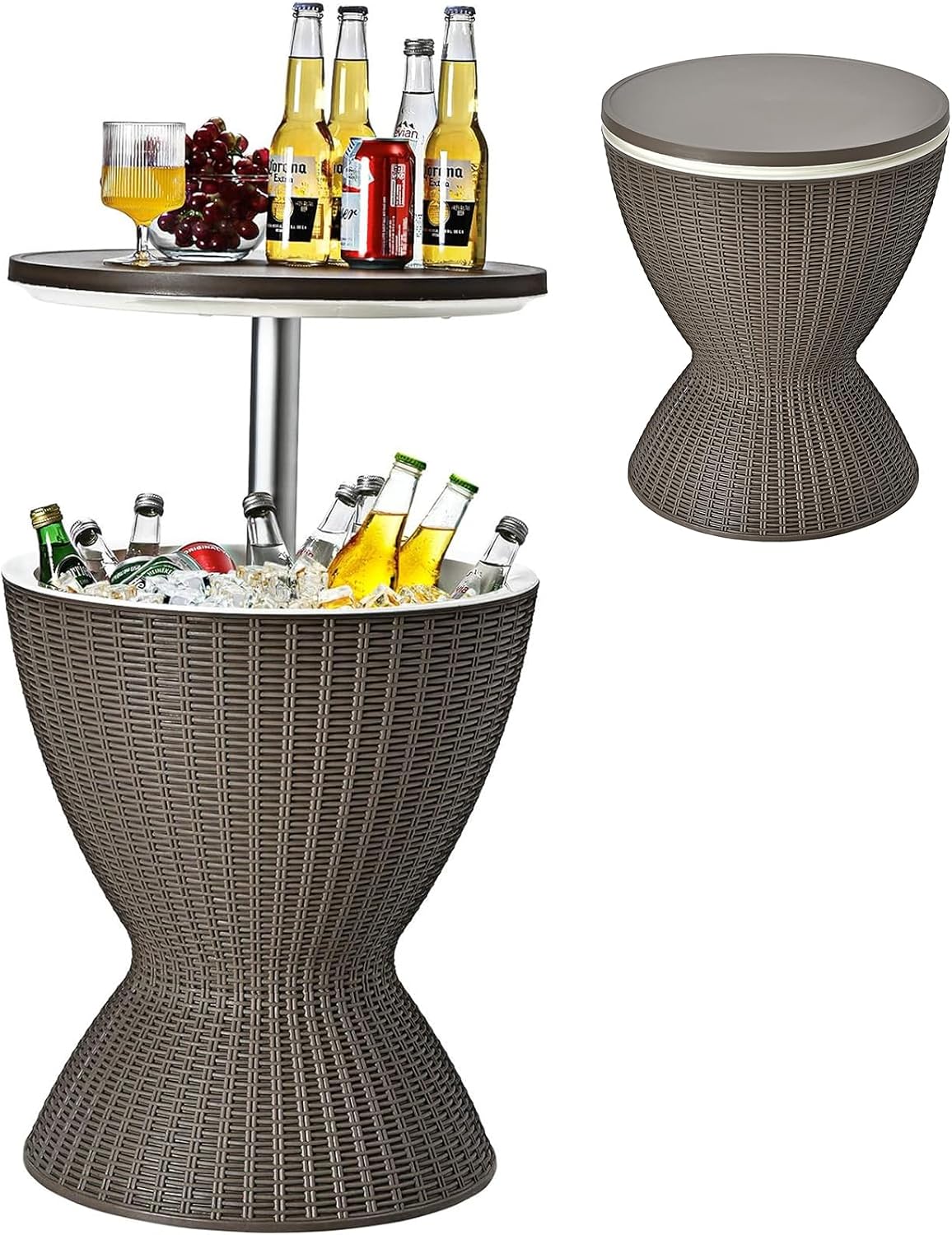 Table, 30 L, réglable, COSTWAY, 57, 5 cm, 82 cm, 30L, Brun