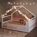 Lit Sapgaks 140x190, 140 × 190 cm, avec barrière de sécurité en pin, sans Matelas, Blanc, Style Minimaliste