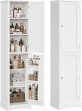 Meuble colonnes, 40 × 30 × 180 cm, réglable, FOREHILL, 6, 4 cm, 8 cm, 2 niveau, 40 × 30 × 180cm, 9 Étagères, 3 étagères, 2 portes