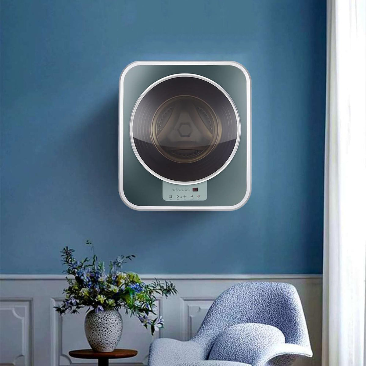 Mini lave-linge LZDOYY, éclairage LED, 55 dB, 3kg, 95 °C, capacité de 3kg, commande tactile, Lave-Linge électrique Compact Mural
