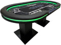 éclairage LED, 213 × 106 × 78 cm, acier inoxydable, 18 mm, 9 porte, avec éclairage LED, Table de poker, Home Deluxe