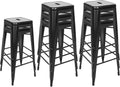 XUANYU Tabouret, 42 × 42 × 76 cm, Ensemble de Chaises de Salon, 30 × 30 cm, 28 cm, 2 cm, Noir