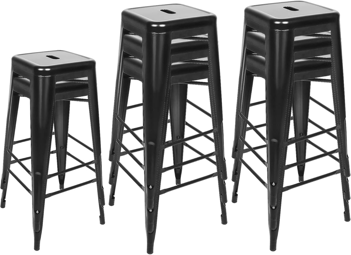 XUANYU Tabouret, 42 × 42 × 76 cm, Ensemble de Chaises de Salon, 30 × 30 cm, 28 cm, 2 cm, Noir