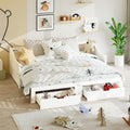 Lit, sans Matelas, 180 × 200 cm, Yeutre, 186 × 60 cm, 180 × 200cm, 2 Tiroirs, Blanc