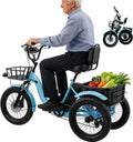 HDaspijh Trottinette électriques, Tricycle électrique Pliable 18' pour Adultes, 48 v, 13 Ah, 7 Vitesses, 5 Vitesses, 3 pouces, éclairage LED