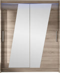 Armoire, télécommande, Mirjan24, 200 cm, 58 cm, 16 mm, éclairage LED, miroir avant, 150 cm
