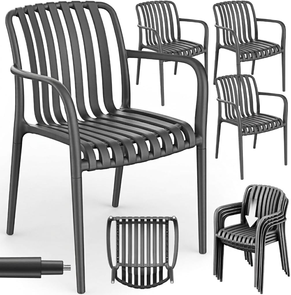 Chaise, 120 kg, avec accoudoirs, pour extérieur, tillvex, 46 cm, Charge maximale: 120 kg, empilables, résistantes aux intempéries