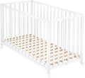 Lit, pliable, 60 × 120 cm, roba, réglable, avec Roulettes à Freins, Blanc, portable
