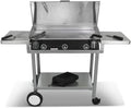 Plancha, acier inoxydable, réglable, L83 X P45 X H20 cm, Planchaelec, 3600W, 2 zones, 3 Thermostats Réglables, Chariot Monceau + Accessoires