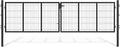 Eikuavons Clôture, double battant pour tringle avec poignée, 350 × 100 cm, 200 × 50 mm, 5 mm, 40 cm, 3 clés et verrouillage au sol, serrure