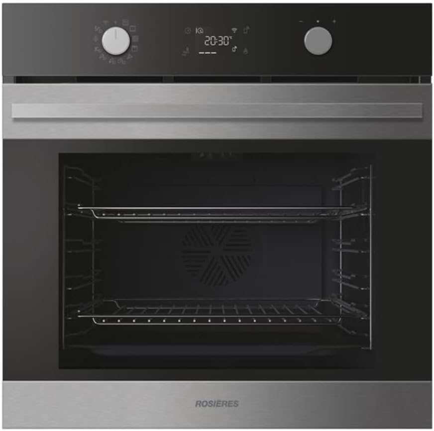 Rosieres Four encastrable, Four Intégrable 78l 60cm Pyrolyse Inox, 59 × 56 × 56 cm, 78 L, 1 l, RO6H5TB3YTX, acier inoxydable, verre