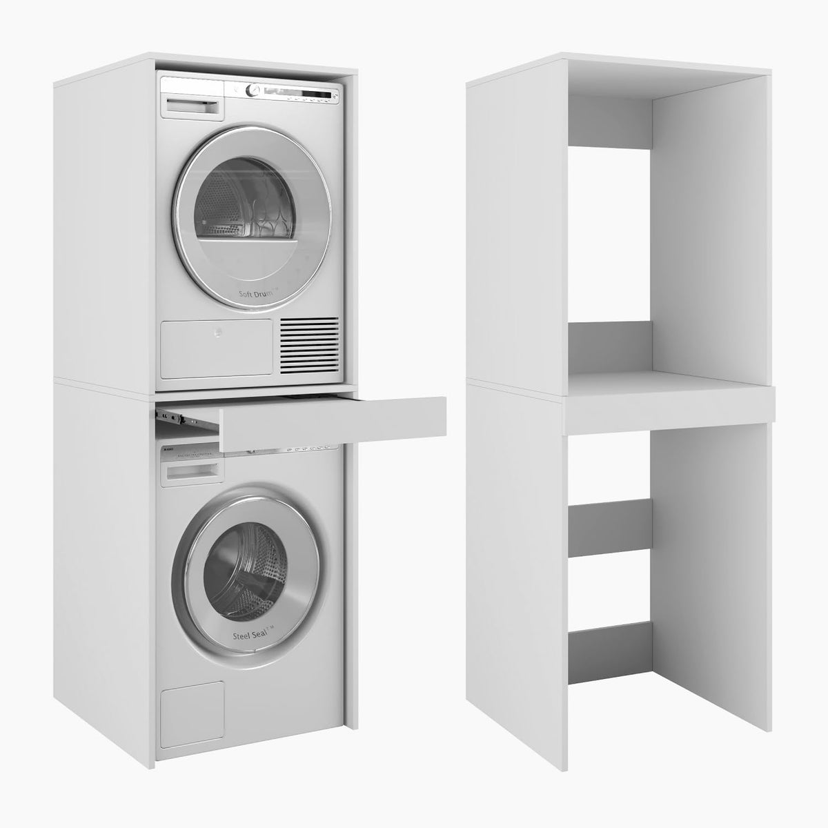 Sèche-linge PLATAN ROOM, réglable, 187 × 65 × 66 cm, Armoire haute pour salle de bain, 66 × 187 × 65 cm, 18 mm, 45 cm