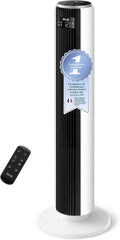 Levoit LTF-F362-WEU Ventilateur colonne, 12 Vitesses, télécommande, 4 Mode, 20dB, 5.5W, 7, 9m/s DC Moteur, éclairage LED, portable