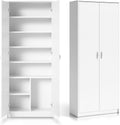 Armoire, Rangement Pratique en MDF pour Maison ou Bureau, 74 cm, 180 cm, 52 × 35 cm, 18 mm, 6 étagères, 52 × 35cm, 74cm, 180cm, Home Collective