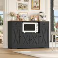 Four micro-ondes, Buffet Cuisine, 120 × 40 cm, réglable, HOCSOK, 120 cm, 4 portes, 2 tiroirs, 2 étagères, Meuble Micro-Ondes