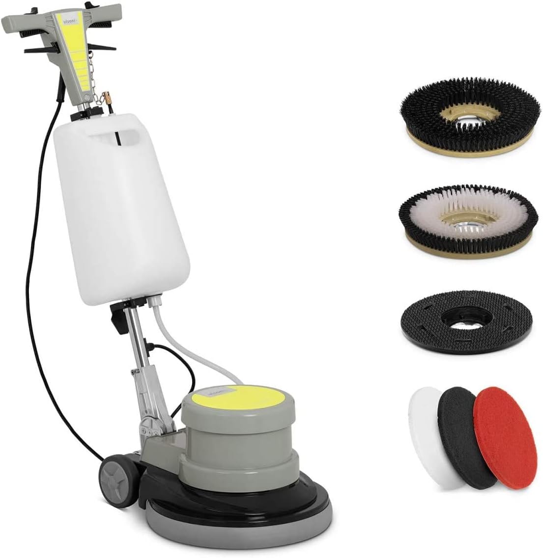 Ulsonix Nettoyant sol, 1 100 W, pliable, 154 tr/min, 43, 2 cm, 17 pouces, 1100 W, Monobrosse Professionnelle 1 100 W, réservoir d'eau