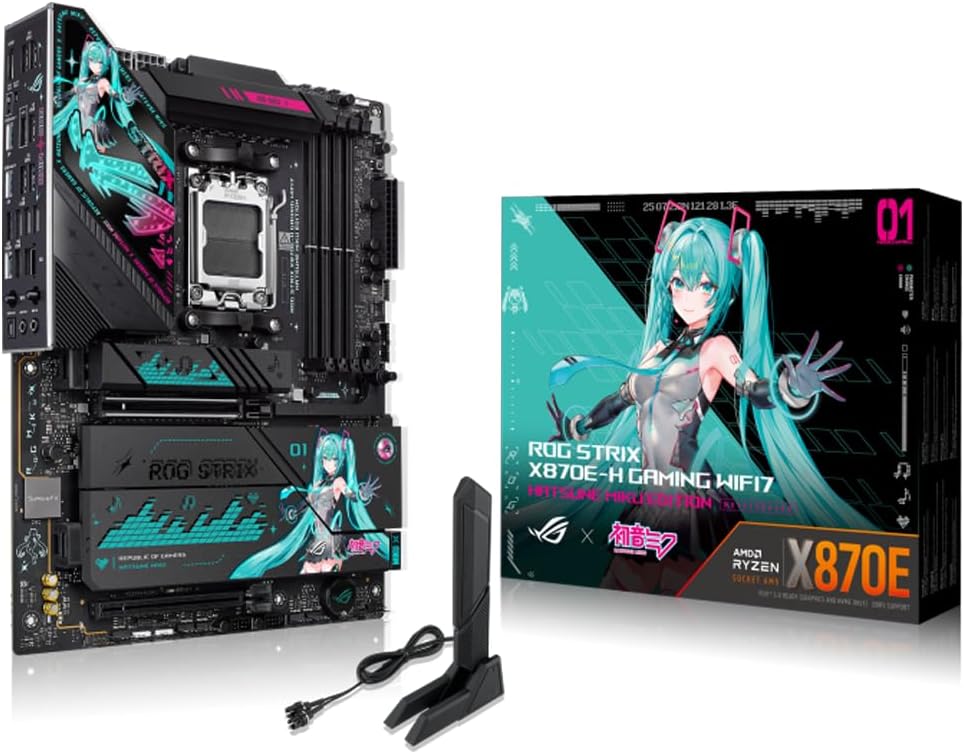 Carte mères, X870E-H, Wi-Fi, ASUS, ROG Strix X870E-H Gaming Miku, Carte mère Gaming, ATX