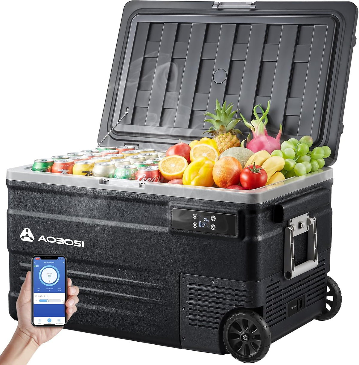 Glacière, 355 ml, Wi-Fi, 12/24V DC et 100-240V AC Frigo Camion Pour Voiture, AAOBOSI, 500 ml, 74L, 20°C, 75L, 750ml, 25°C, 12v, 80W