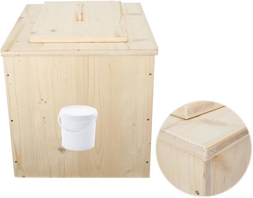 Toilette, 19 mm, livré monté avec Seau 20L Plastique, Mes Toilettes Sèches, portable, Bord Droit, Fabrication Française