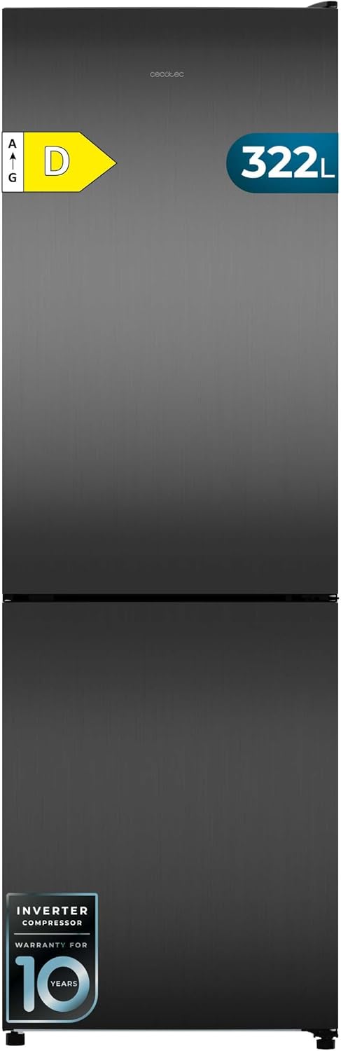 Réfrigérateur Cecotec 322i, éclairage LED, 322L, 185, 5cm, 59, 5cm, 59, 5cm de Largeur, Éclairage LED Intérieur, Technologie Multi Airflow