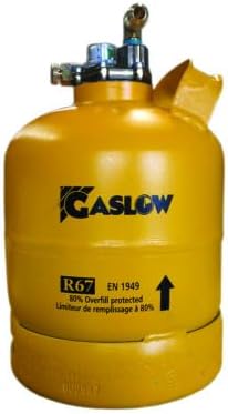 Bidon pour carburants, Bouteille GPL Réservoir Rechargeable R67 2, 7kg/4.6L Camping Car, 310 × 202 mm, Gaslow, 4, 6 l