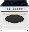 Cuisinière, 90 cm, éclairage LED, Gurari, 121 L, 61, 5 × 90 × 94 cm, 3 cm, Rétro sur pied 90 cm, 8 fonctions, 5 zones, réglable, minuterie