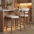 VASAGLE Tabouret, 50 × 51, 5 × 95, 5 cm, avec Dossier, Bois Massif, 7 cm, 91 cm, Lot de 2