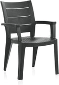 Chaise de jardin, 90 cm, Lot de 6 chaises de Jardin empilables en résine Coloris Gris, PEGANE, Longueur 59 x Profondeur 60 x Hauteur 90 cm