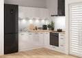 PEGANE Rangement sur pied, 200 × 200 cm, Meubles de Cuisine modulables Coloris Blanc/Craie Brillant, 85, 7 cm, 57, 5 cm, 40 cm, 60 cm, 100 cm, 5cm