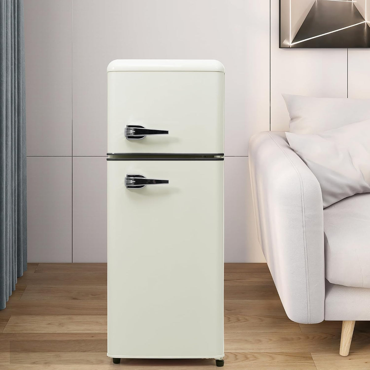 haysence Mini réfrigérateur, 45 dB, Idéal Chambre Bureau Cuisine, réglable, verre, 7 niveaux, 92L, 27°C, 13°C, 45dB, 2 Portes, 28L, 64L