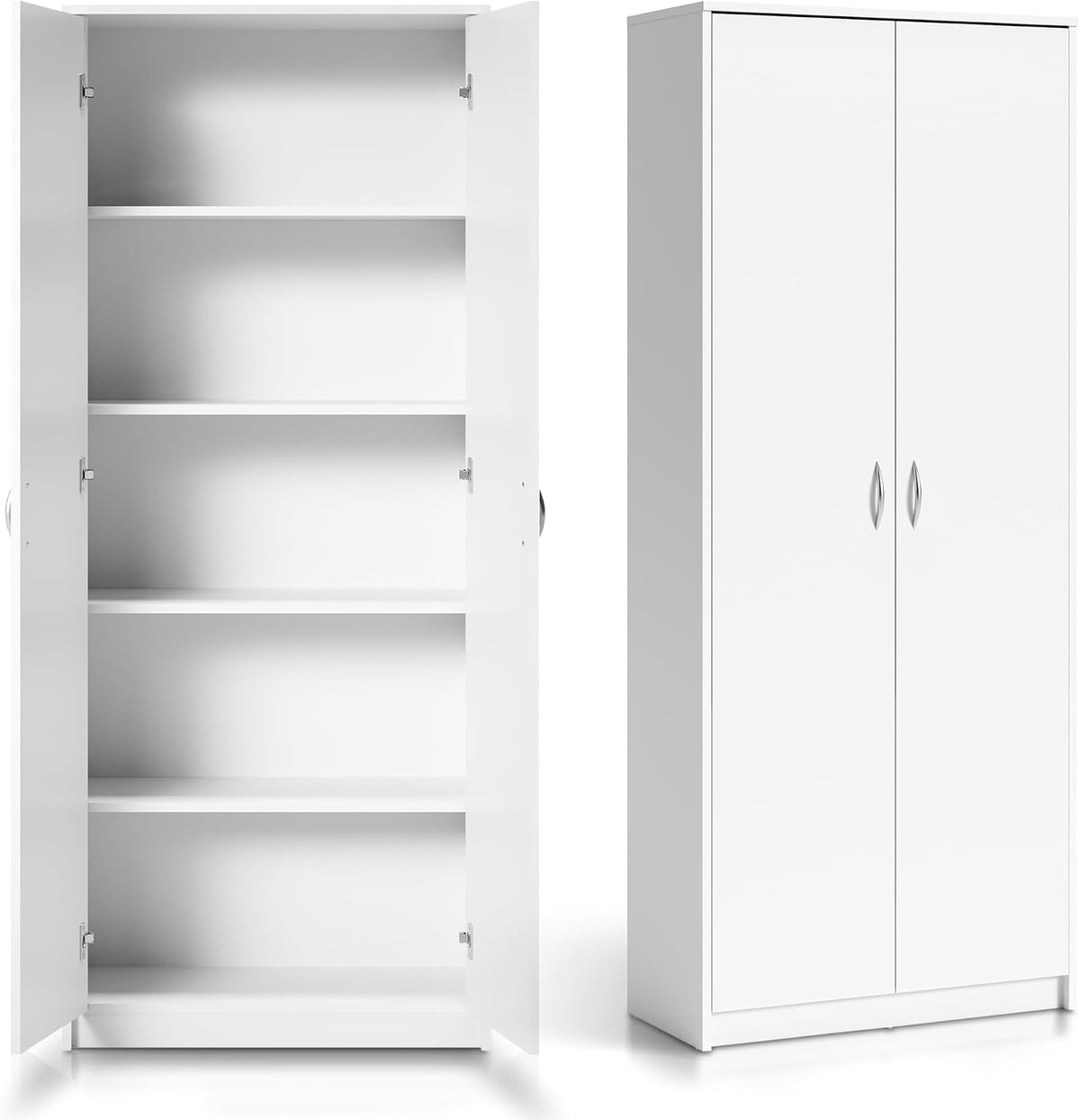 Armoire, 74 cm, Rangement Pratique en MDF pour Maison ou Bureau, 180 cm, 18 mm, 35 cm, 4 étagères, 74cm, 180cm, Home Collective