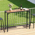 Table de bar LIFERUN, réglable, 120 × 38 × 98 cm, Mange Debout avec Plateau Étanche pour Bistrot, Salle à Manger, Balcon, Patio, Jardin, Brun