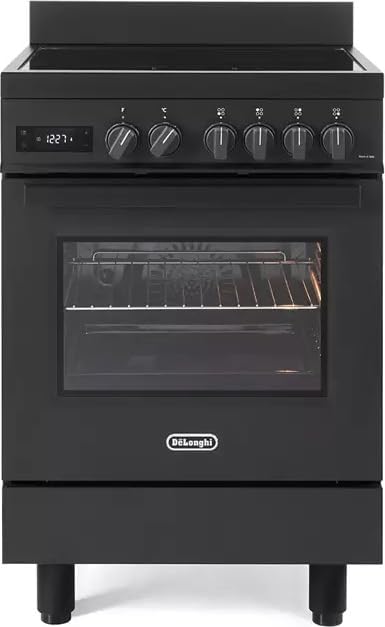 Cuisinière, 60 × 60 cm, réglable, Cuisine à induction avec four électrique, verre, De'Longhi, 600 mm, 908 mm, 74 l, 4 brûleurs, 4 zones